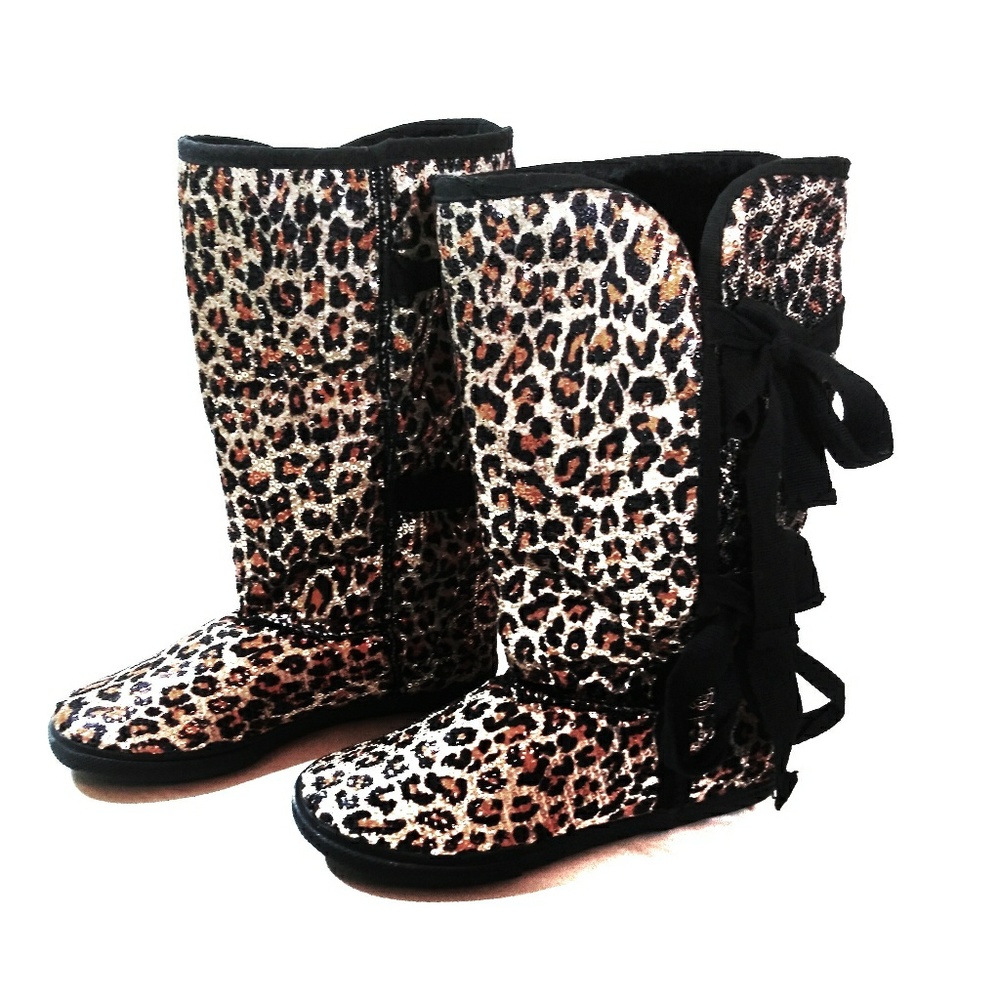 Sugar Shoes Leopard Sequin Boots